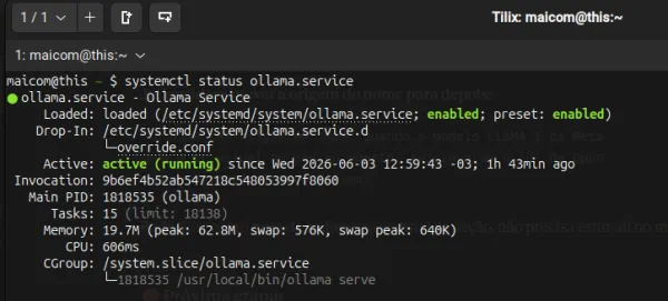 verifca se o serviço systemd ollama está rodando